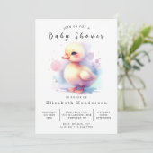 Chic Printable Duck Baby Duck Einladung (Stehend Vorderseite)
