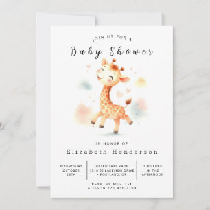 Chic Printable Giraffe Baby Dusche Einladung