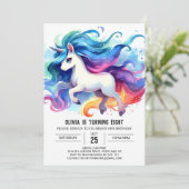 Chic Printable Horse Birthday Einladung (Stehend Vorderseite)