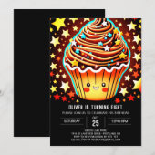 Chic Printable Muffin Birthday Einladung (Vorne/Hinten)