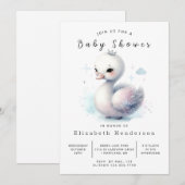 Chic Printable Swan Baby Dusche Einladung (Vorne/Hinten)