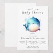 Chic Printable Whale Baby Dusche Einladung (Vorne/Hinten)