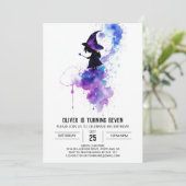 Chic Printable Wizardry Birthday Einladung (Stehend Vorderseite)