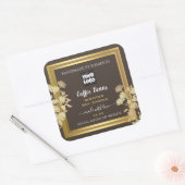 Chic Product Packaging Labels mit Logobraun Gold Quadratischer Aufkleber (Umschlag)