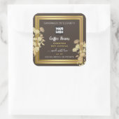 Chic Product Packaging Labels mit Logobraun Gold Quadratischer Aufkleber (Tasche)