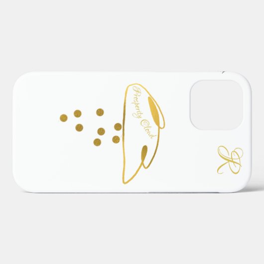 Chic Prosperity Cloud Monogram Case-Mate iPhone Hülle (Rückseite (Horizontal))