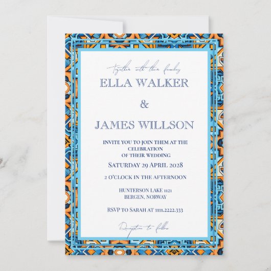 Chic Psychedelic Summer Einladung (Vorderseite)