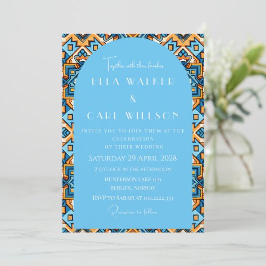 Chic Psychedelic Summer Groovy Einladung (Stehend Vorderseite)