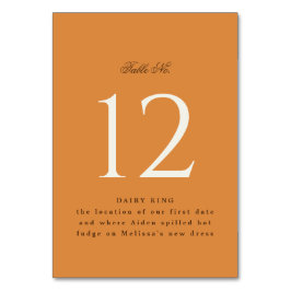 Chic Pumpkin Orange Event Table Zent Sign Tischnummer