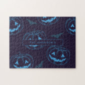 Chic Pumpkins Bats Halloween Name Puzzle (Horizontal)