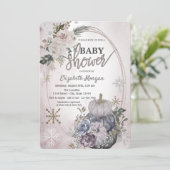 Chic Pumpkins Boho Blume Babydusche Einladung (Stehend Vorderseite)