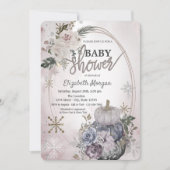 Chic Pumpkins Boho Blume Babydusche Einladung (Vorderseite)