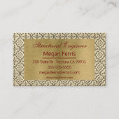 Chic Punched Tin Business Card Visitenkarte (Rückseite)