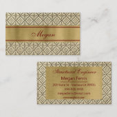 Chic Punched Tin Business Card Visitenkarte (Vorne/Hinten)