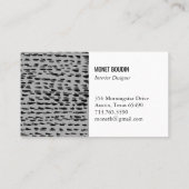Chic Punkte schwarz graue minimale Visitenkarte (Rückseite)