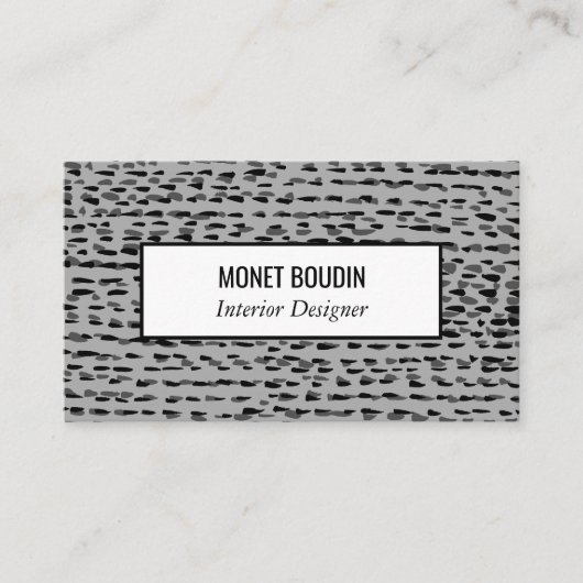 Chic Punkte schwarz graue minimale Visitenkarte (Vorderseite)