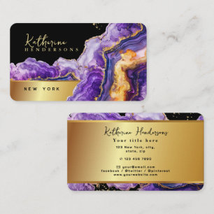 Chic Purple Achat gold glitzer Marmor Professional Visitenkarte