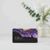 Chic Purple Agate gold glitter marble Professional Visitenkarte (Stehend Vorderseite)