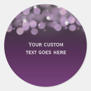 Chic Purple Bokeh Sky Lights Aufkleber Favor-Label