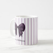 Chic Purple Bow Feminine Name Mug Kaffeetasse (Vorderseite Links)