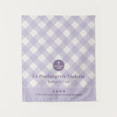 Chic Purple Checker Bakery Logo Event Table Runner Wandteppich (Vorderseite)