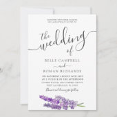 Chic Purple Floral Watercolor Wedding Einladung (Vorderseite)