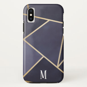 Chic Purple & Gold abstraktes Monogramm Case-Mate iPhone Hülle