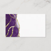 Chic Purple Gold Ink Wedding Escort Platzkarte (Rückseite)