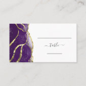 Chic Purple Gold Ink Wedding Escort Platzkarte (Vorderseite)