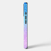 Chic Purple Ombre Blue Glitter Modern              Case-Mate iPhone Hülle (Rückseite / Links)