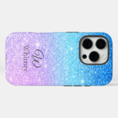 Chic Purple Ombre Blue Glitter Modern              Case-Mate iPhone Hülle (Rückseite (Horizontal))