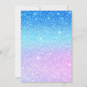 Chic Purple Ombre Blue Glitter Modern              Einladung (Rückseite)