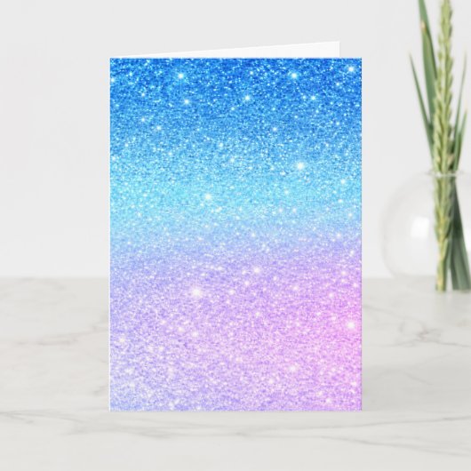 Chic Purple Ombre Blue Glitter Modern              Karte (Vorderseite)