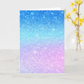 Chic Purple Ombre Blue Glitter Modern              Karte (Gelbe Blume)