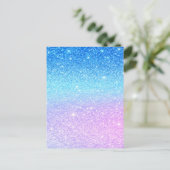 Chic Purple Ombre Blue Glitter Modern              Postkarte (Stehend Vorderseite)