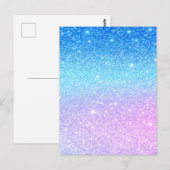 Chic Purple Ombre Blue Glitter Modern              Postkarte (Vorne/Hinten)