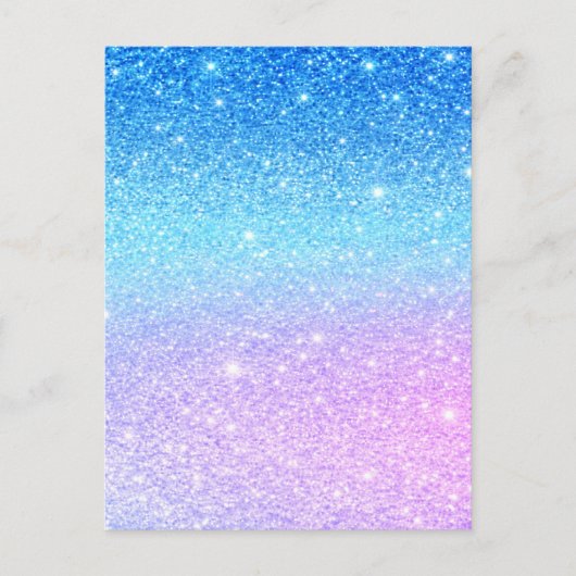 Chic Purple Ombre Blue Glitter Modern              Postkarte (Vorderseite)