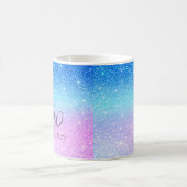 Chic Purple Ombre Blue Glitter Modern              Verwandlungstasse (Mittel)