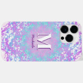 Chic Purple Retro Monogramm Case-Mate iPhone Hülle (Rückseite (Horizontal))