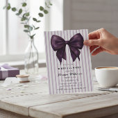 Chic Purple Stripes Birthday QR Invite Einladung