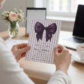 Chic Purple Stripes Birthday QR Invite Einladung