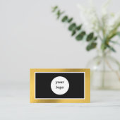 Chic QR Code benutzerdefiniertes Logo Gold moderne Visitenkarte (Stehend Vorderseite)
