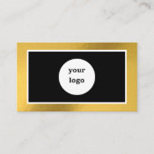 Chic QR Code benutzerdefiniertes Logo Gold moderne Visitenkarte (Vorderseite)