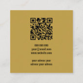 Chic QR Code Glitzer beruflich Quadratische Visitenkarte (Rückseite)