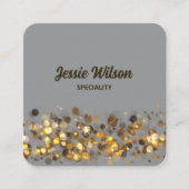 Chic QR Code Glitzer beruflich Quadratische Visitenkarte (Vorderseite)