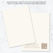 Chic QR Code Gold Creme Background Vellum Overlay Einladung
