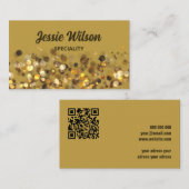 Chic QR-Code goldener heller Glitzer beruflich Visitenkarte (Vorne/Hinten)