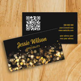 Chic QR Code heller Glitzer beruflich schwarz Visitenkarte