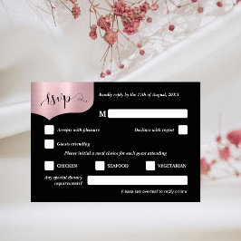 Chic QR Code Metallische Rose Gold Wedding RSVP Ca