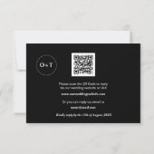 Chic QR Code Metallische Rose Gold Wedding RSVP Ca (Rückseite)